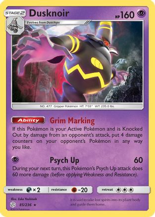 Dusknoir (/236) Reverse Holofoil [SM: Cosmic Eclipse] Pokemon Single Pokémon
