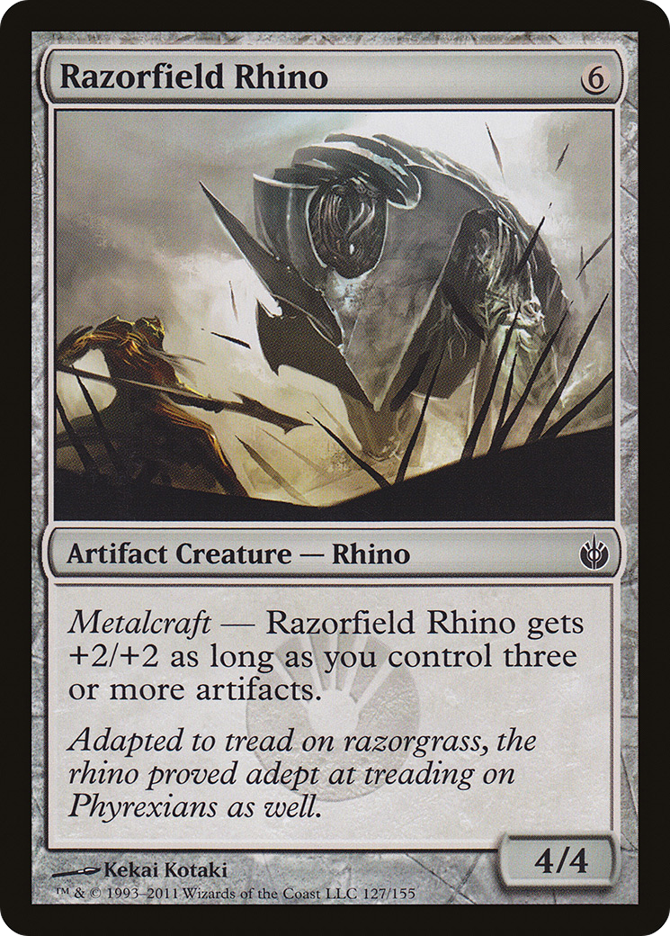 Razorfield Rhino (MBS-127) [Mirrodin Besieged] Foil MTG Single Wizards of the Coast