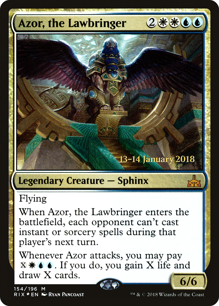 Azor, the Lawbringer (PRE-154) [Rivals of Ixalan Promos] Foil MTG Single Wizards of the Coast