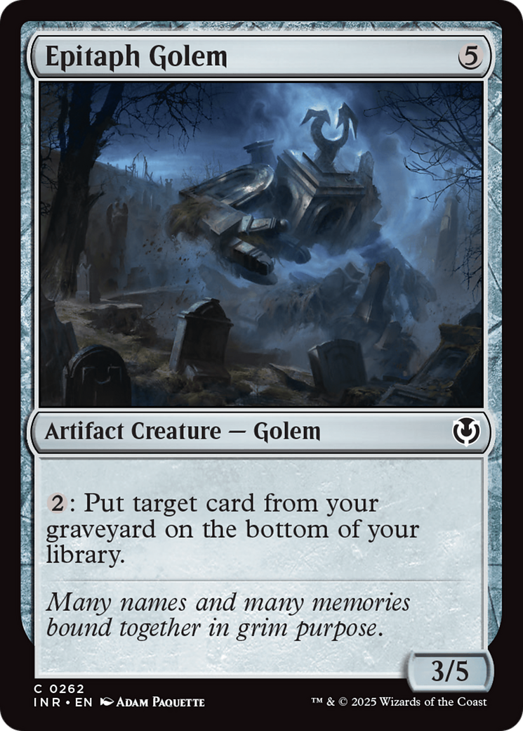 Epitaph Golem (INR-262) [Innistrad Remastered] Foil MTG Single Wizards of the Coast