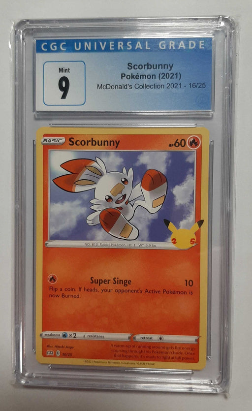 Scorbunny (16/25 - McDonald's Collection) CGC 9 Graded Pokemon Cards Pokemon