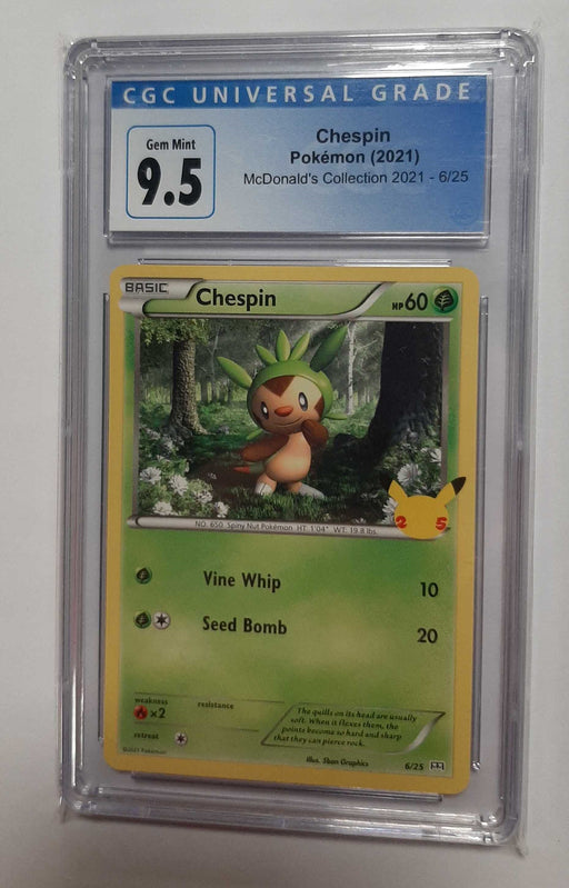 Chespin (6/25 - McDonald's Collection) CGC 9.5 Graded Pokemon Cards Pokemon