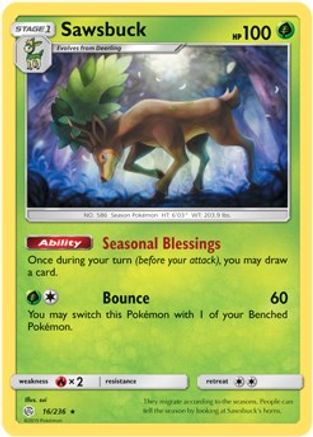 Sawsbuck 16/236 (Prerelease Kit Exclusive) () [Misc: Deck Exclusives] Pokemon Single Pokémon