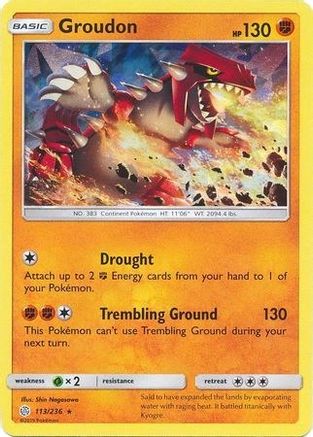 Groudon 113/236 (Cracked Ice Holo) () Holofoil [Misc: Deck Exclusives] Pokemon Single Pokémon