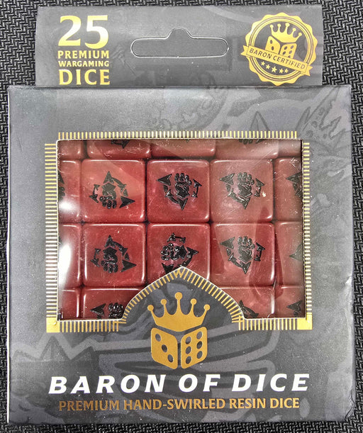 Baron of Dice: "Chaos Corsairs - Red" 25x16mm Square Corner Dice Dice & Gaming Accessories Baron of Dice
