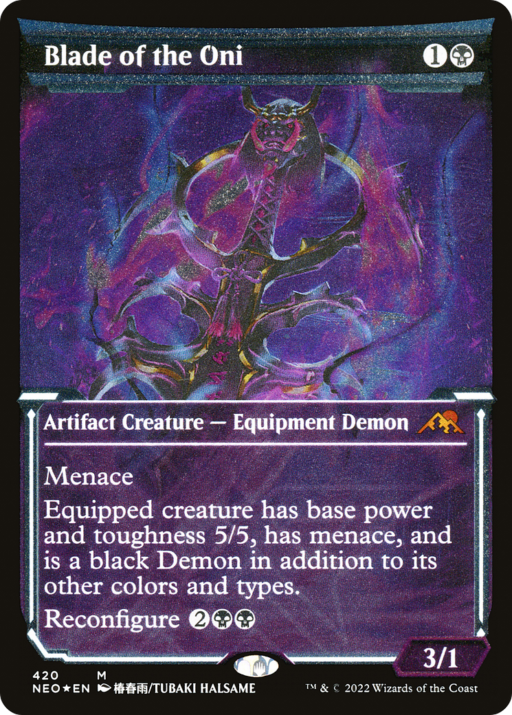 Blade of the Oni (NEO-420) [Kamigawa: Neon Dynasty] (Showcase) Etched Foil MTG Single Wizards of the Coast