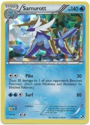 Samurott - 31/114 (Cracked Ice Holo) () Holofoil [Misc: Deck Exclusives] Pokemon Single Pokémon