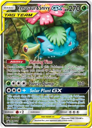 Venusaur & Snivy GX SM229/248 Holofoil [SM: Black Star Promos] Pokemon Single Pokémon