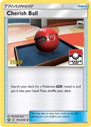 Cherish Ball - 191a/236 (League Cup) [Staff] () Reverse Holofoil [Promos: League & Championship Cards] Pokemon Single Pokémon