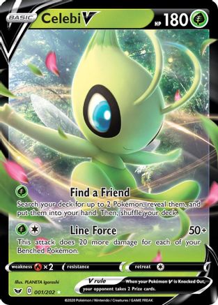 Celebi V (1/202) Holofoil [SWSH: Base Set] Pokemon Single Pokémon