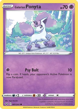 Galarian Ponyta (81/202) Reverse Holofoil [SWSH: Base Set] Pokemon Single Pokémon