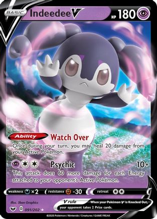 Indeedee V (91/202) Holofoil [SWSH: Base Set] Pokemon Single Pokémon
