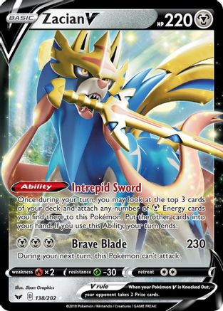 Zacian V 138/202 Holofoil [SWSH: Base Set] Pokemon Single Pokémon