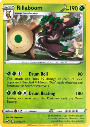 Rillaboom 015/202 (Cracked Ice Holo) () Holofoil [Misc: Deck Exclusives] Pokemon Single Pokémon