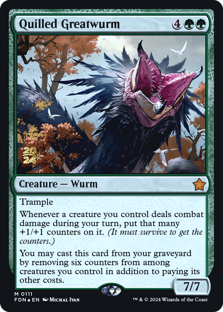 Quilled Greatwurm (PRE-111) [Foundations Promos] Foil MTG Single Wizards of the Coast