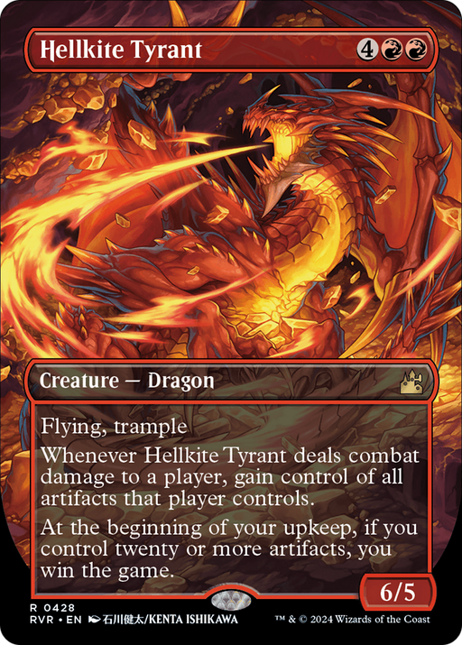 Hellkite Tyrant (Anime Borderless) (RVR-428) [Ravnica Remastered] (Borderless) MTG Single Wizards of the Coast