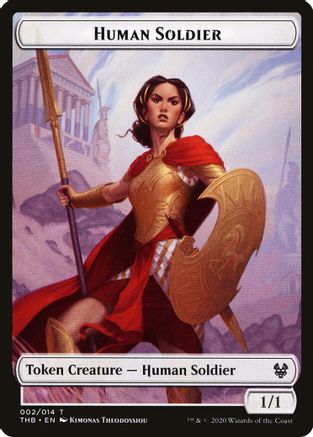 Human Soldier // Gold Double-Sided Token (THB-2 // 13) [Tokens] Theros Beyond Death Tokens Foil MTG Single Theros Beyond Death Tokens
