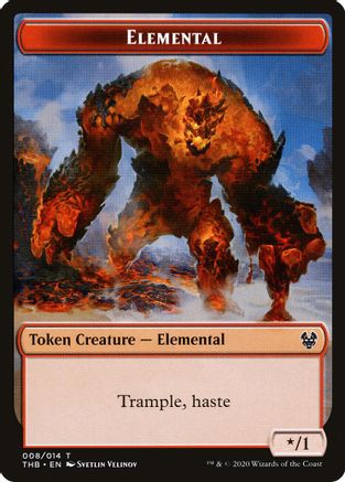 Elemental // Satyr Double-Sided Token (THB-8 // 9) [Tokens] Theros Beyond Death Tokens Foil MTG Single Wizards of the Coast