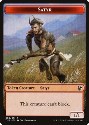 Satyr // Wolf Double-Sided Token (THB-9 // 11) [Tokens] Theros Beyond Death Tokens Foil MTG Single Theros Beyond Death Tokens