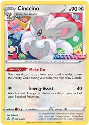 Cinccino - SWSH009 (Prerelease) (SWSH009/307) - [Promos: SWSH Promo Cards] Holofoil Pokemon Single Pokémon