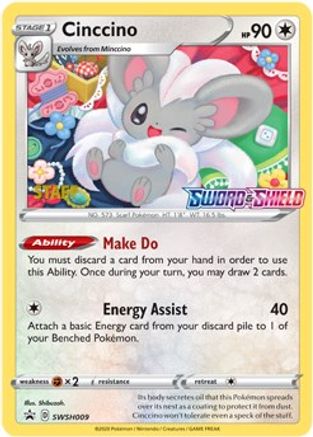 Cinccino - SWSH009 (Prerelease) [Staff] () Holofoil [Promos: SWSH Promo Cards] Pokemon Single Pokémon
