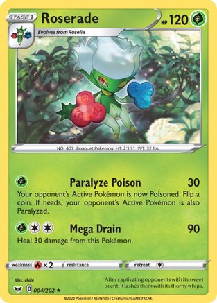 Roserade 4/202 [SWSH: Base Set] Pokemon Single Pokémon