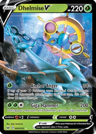 Dhelmise V (9/202) Holofoil [SWSH: Base Set] Pokemon Single Pokémon