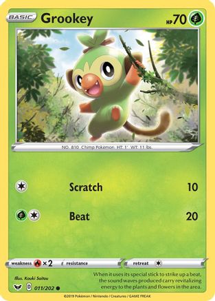 Grookey (11/202) Reverse Holofoil [SWSH: Base Set] Pokemon Single Pokémon