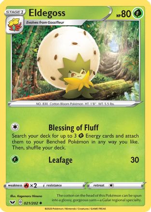Eldegoss (21/202) Reverse Holofoil [SWSH: Base Set] Pokemon Single Pokémon
