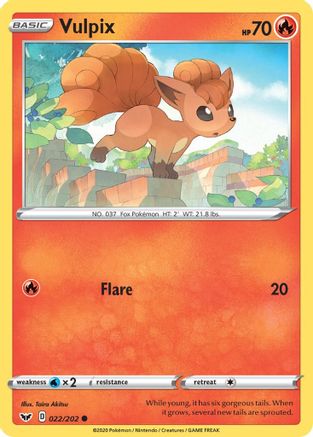 Vulpix (22/202) Reverse Holofoil [SWSH: Base Set] Pokemon Single Pokémon