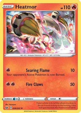 Heatmor (26/202) Reverse Holofoil [SWSH: Base Set] Pokemon Single Pokémon