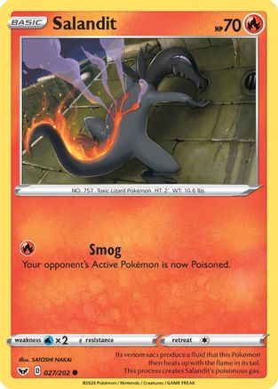 Salandit (27/202) Reverse Holofoil [SWSH: Base Set] Pokemon Single Pokémon