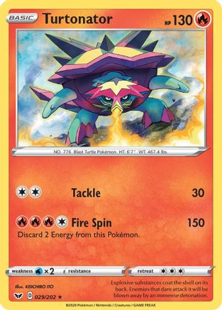 Turtonator (29/202) Reverse Holofoil [SWSH: Base Set] Pokemon Single Pokémon