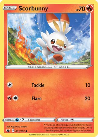 Scorbunny (31/202) Reverse Holofoil [SWSH: Base Set] Pokemon Single Pokémon