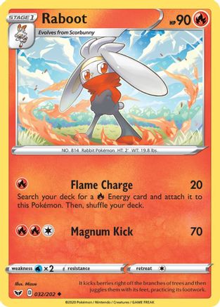 Raboot 32/202 [SWSH: Base Set] Pokemon Single Pokémon