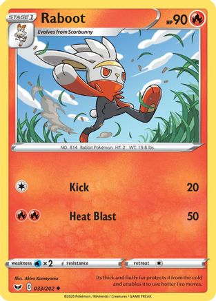 Raboot (33/202) Reverse Holofoil [SWSH: Base Set] Pokemon Single Pokémon