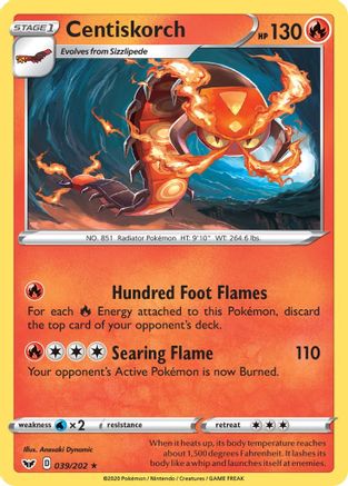 Centiskorch (39/202) Reverse Holofoil [SWSH: Base Set] Pokemon Single Pokémon