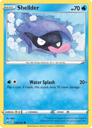 Shellder (40/202) Reverse Holofoil [SWSH: Base Set] Pokemon Single Pokémon