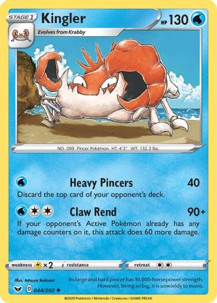 Kingler 44/202 [SWSH: Base Set] Pokemon Single Pokémon