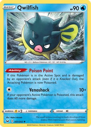 Qwilfish (51/202) [SWSH01 Sword & Shield Base Set] Pokemon Single Pokémon