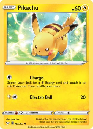 Pikachu (65/202) Reverse Holofoil [SWSH: Base Set] Pokemon Single Pokémon