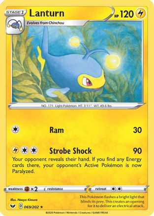 Lanturn (/202) Reverse Holofoil [SWSH: Base Set] Pokemon Single Pokémon