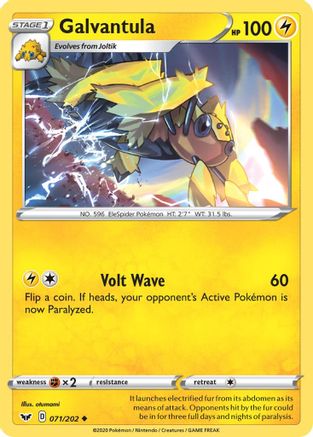 Galvantula (71/202) Reverse Holofoil [SWSH: Base Set] Pokemon Single Pokémon