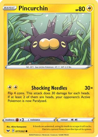 Pincurchin (77/202) Reverse Holofoil [SWSH: Base Set] Pokemon Single Pokémon