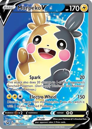Morpeko V (Full Art) (190/202) Holofoil [SWSH: Base Set] Pokemon Single Pokémon