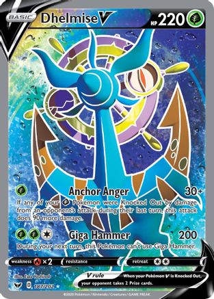 Dhelmise V (Full Art) (187/202) - [SWSH: Base Set] Holofoil Pokemon Single Pokémon