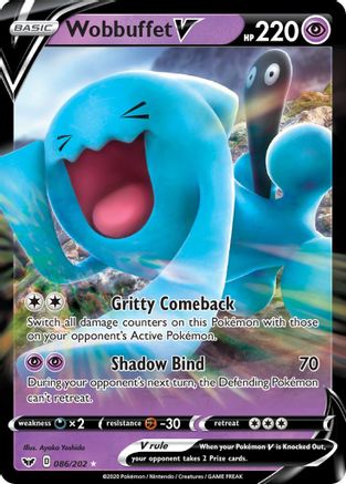 Wobbuffet V 86/202 Holofoil [SWSH: Base Set] Pokemon Single Pokémon