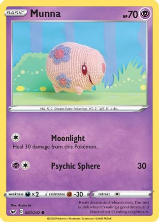 Munna (87/202) Reverse Holofoil [SWSH: Base Set] Pokemon Single Pokémon