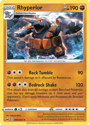 Rhyperior 99/202 Holofoil [SWSH: Base Set] Pokemon Single Pokémon