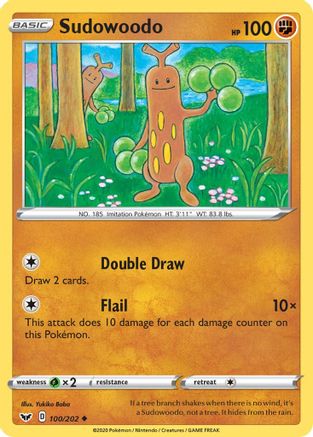 Sudowoodo (100/202) Reverse Holofoil [SWSH: Base Set] Pokemon Single Pokémon